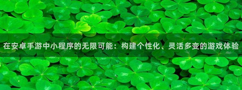三牛娱乐网站：在安卓手游中小程序的无限可能：构建个性化、灵活
