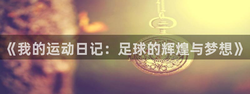 ug环球官网：《我的运动日记：足球的辉煌与梦想》